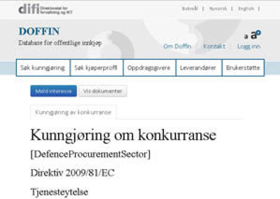 Forsvarsbygg anbud Forsvarsbygg anbud