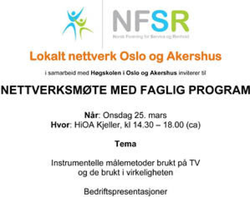 NFSR nettverksmøte 25.03.2015 NFSR nettverksmøte 25.03.2015