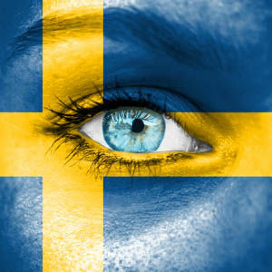 Svensk flagg ansikt cb9840670