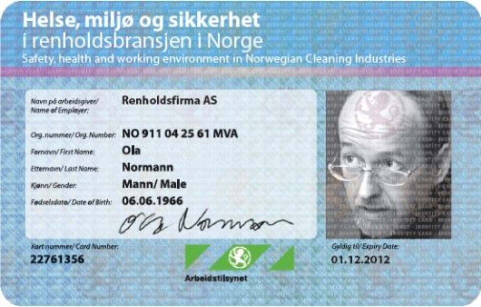 Id-kort renholdskort 2012 Id-kort renholdskort 2012