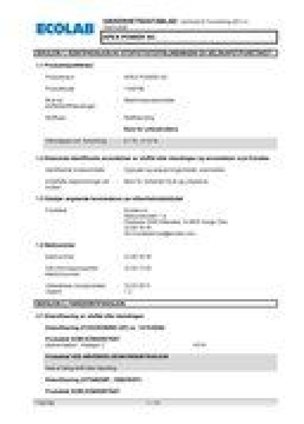 Ecolab datablad Ecolab datablad