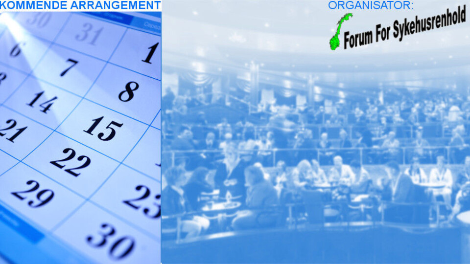 «Seminar for sykehusrenhold» avholdes i Bergen 19. - 21. september 2018. «Seminar for sykehusrenhold» avholdes i Bergen 19. - 21. september 2018.