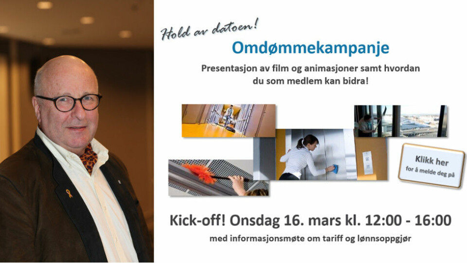 Petter Furulund og hans kolleger i NHO Service er sammen med Reklame­byrået Uredd i ferd med å starte en større reklame­kampanje for seriøsitet i renholds­bransjen.
