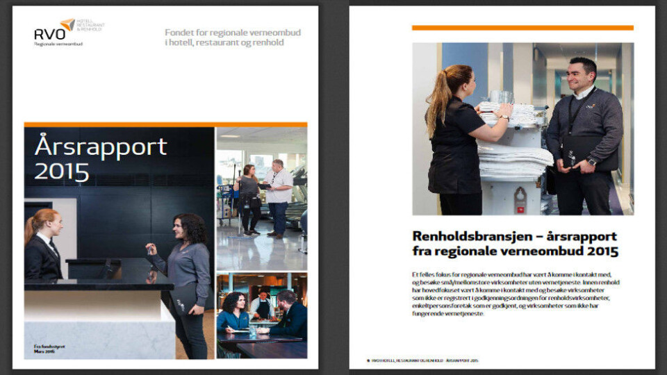 Faksimile fra årsrapport for RVO-er i hotell, restaurant og renhold. Faksimile fra årsrapport for RVO-er i hotell, restaurant og renhold.