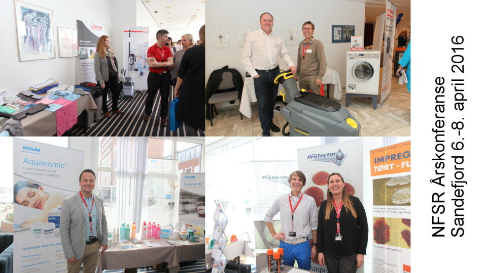 Øverst: Vileda Professional, PEMA. Nederst: Ecolab, FiberProtector. Øverst: Vileda Professional, PEMA. Nederst: Ecolab, FiberProtector.