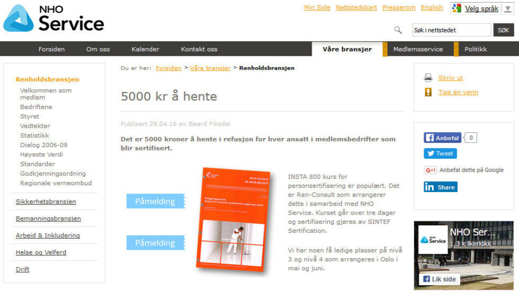 Faksimile fra NHO Service. Faksimile fra NHO Service.