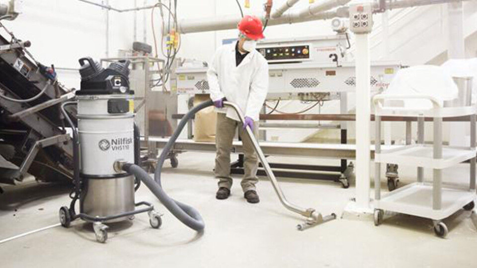 Nilfisk VHS110 ATEX i bruk. Foto: Produsenten Nilfisk VHS110 ATEX i bruk. Foto: Produsenten