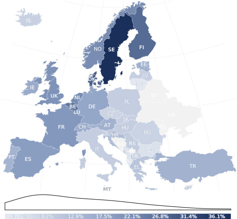 I Norge opplever 22 prosent et dårlig samarbeid på jobben. Det er blant de verre landene i Europa. Kilde: OSHA I Norge opplever 22 prosent et dårlig samarbeid på jobben. Det er blant de verre landene i Europa. Kilde: OSHA