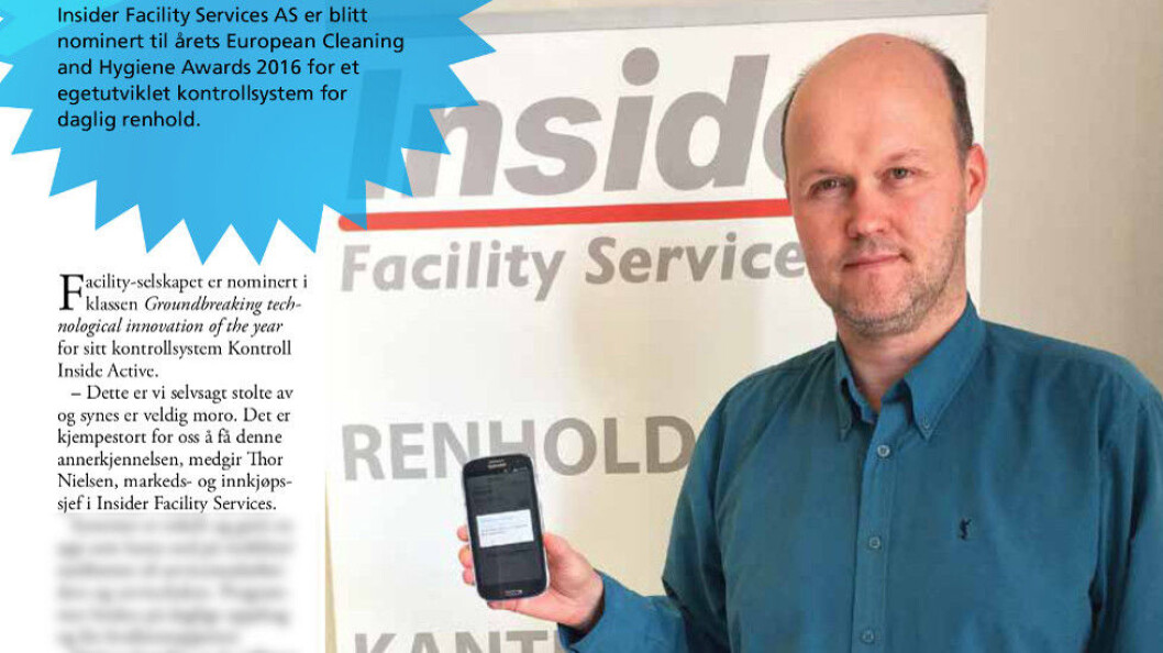 Faksimile fra Renholdsnytt nr. 4/2016 side 19. (Foto: Pål Sønsteli) Faksimile fra Renholdsnytt nr. 4/2016 side 19. (Foto: Pål Sønsteli)