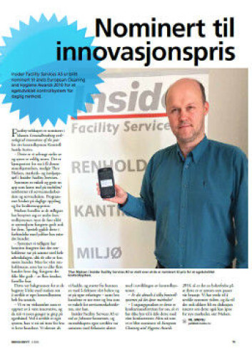 Faksimile fra Renholdsnytt nr. 4/2016 side 19. (Foto: Pål Sønsteli) Faksimile fra Renholdsnytt nr. 4/2016 side 19. (Foto: Pål Sønsteli)