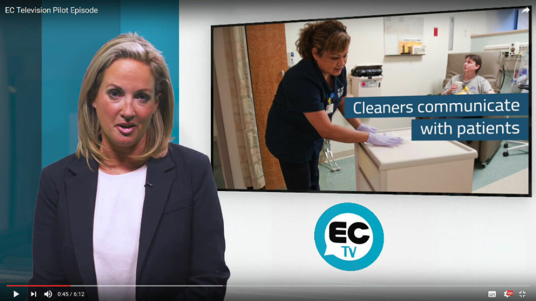 European Cleaning TV har så langt hatt litt kortere nyhets­innslag, men vil gjerne ha tips til hva akkurat du vil se på. (Skjermdump fra ECTV)