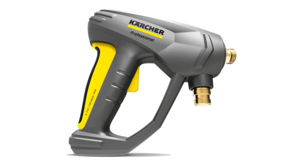 Easy!Force høytrykkspistolen skal i følge Kärcher ha nytt ergonomisk design, kreve null holdekraft og ha andre brukerfordeler. Foto: Produsenten Easy!Force høytrykkspistolen skal i følge Kärcher ha nytt ergonomisk design, kreve null holdekraft og ha andre brukerfordeler. Foto: Produsenten
