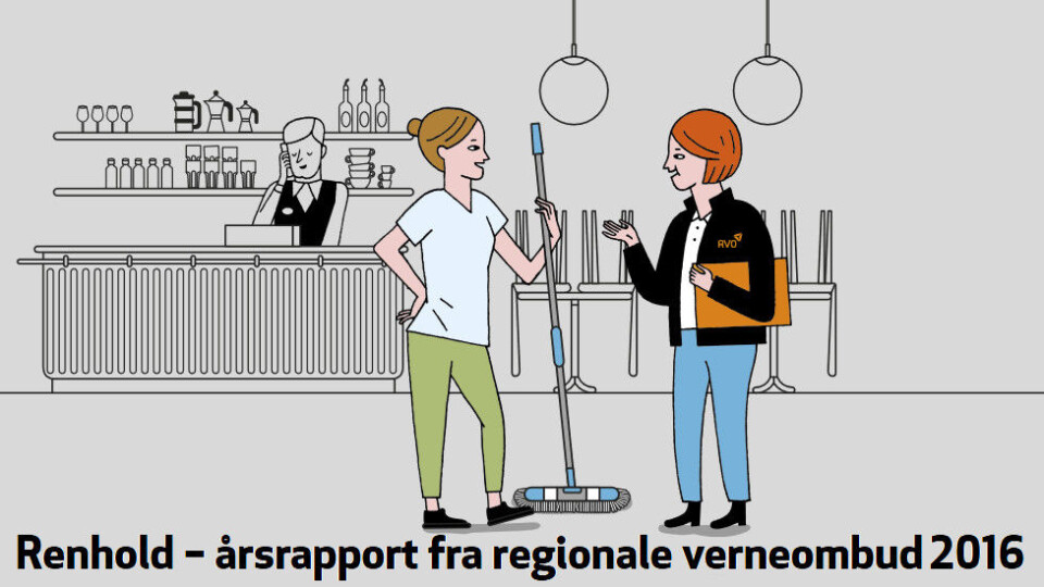 Fra årsrapport 2016 fra de regionale verneombudene for renholdsbransjen. Fra årsrapport 2016 fra de regionale verneombudene for renholdsbransjen.