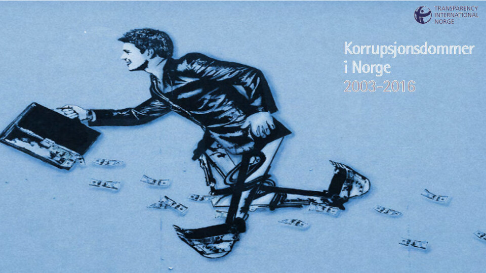Faksimile fra Transparency International Norge sin oversikt over korrupsjonsdommer. Faksimile fra Transparency International Norge sin oversikt over korrupsjonsdommer.