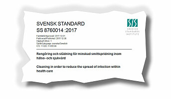 Ny svensk standard for smitte­vern­renhold