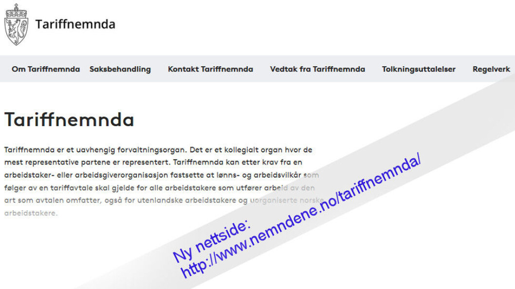 Tariffnemnda fastsetter allmenngjort lønn for blant annet renholdsbransjen. (Illustrasjon basert på Tariffnemndas nye nettside.) Tariffnemnda fastsetter allmenngjort lønn for blant annet renholdsbransjen. (Illustrasjon basert på Tariffnemndas nye nettside.)