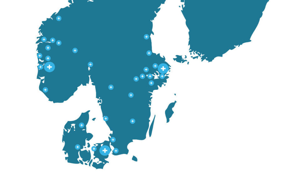 Lokale avdelinger i det danskeide Alliance+. (Illustrasjon er hentet fra deres årsrapport for 2017.) Lokale avdelinger i det danskeide Alliance+. (Illustrasjon er hentet fra deres årsrapport for 2017.)