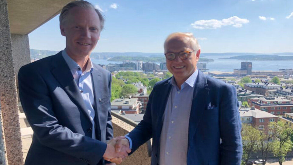 Nikolai Utheim, adm. direktør i Coor Norge og Roald Instebø, arbeidende styreformann i West Facility Management. (Foto: Coor) Nikolai Utheim, adm. direktør i Coor Norge og Roald Instebø, arbeidende styreformann i West Facility Management. (Foto: Coor)
