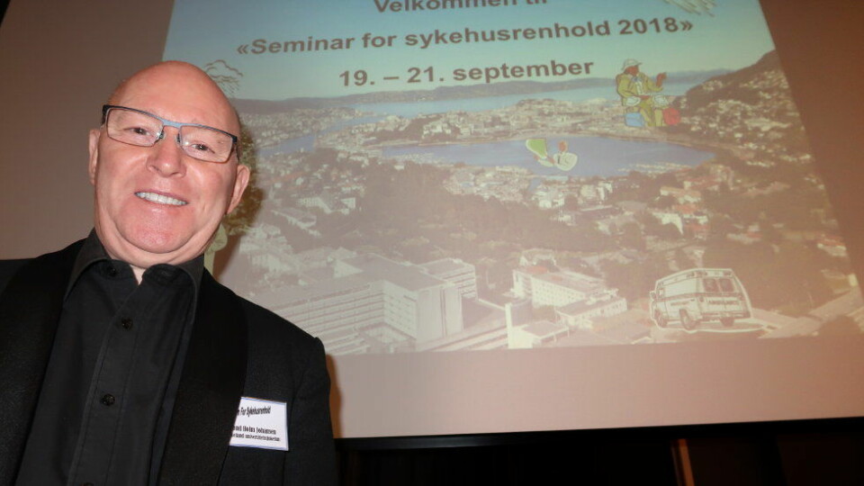 Trond Holm Johansen, styreleder i Forum For Sykehusrenhold, før seminaret åpnes.