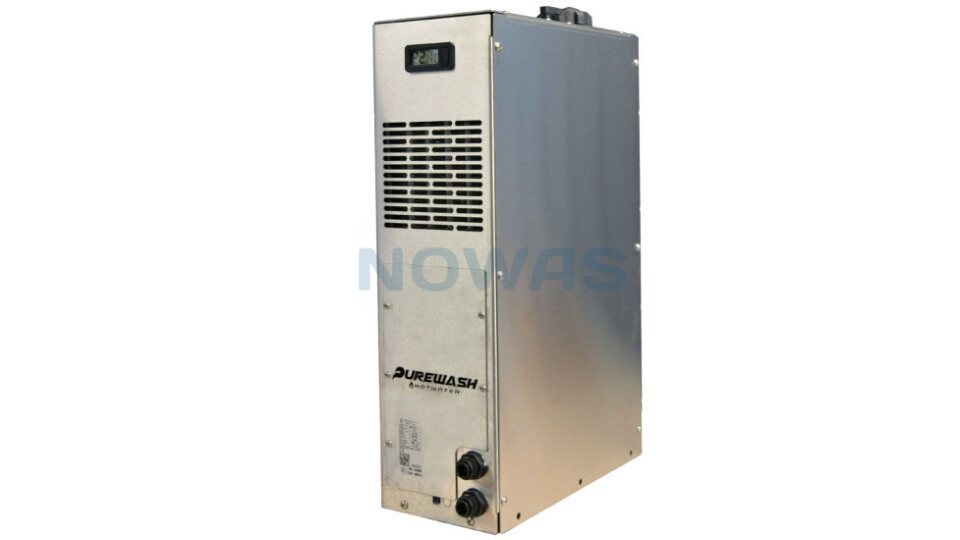 Avbildet modell er Purewash Hotwater Dieseldrevet Varmtvannsbereder type S1 (for én bruker). Modell D2 har to innløp og to utløp – for to brukere. (Foto: NOWAS AS) Avbildet modell er Purewash Hotwater Dieseldrevet Varmtvannsbereder type S1 (for én bruker). Modell D2 har to innløp og to utløp – for to brukere. (Foto: NOWAS AS)