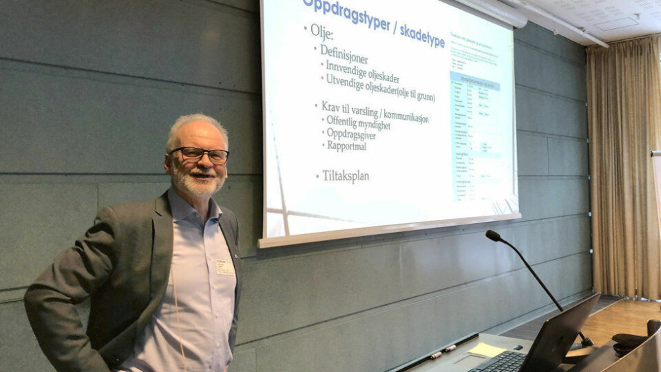 Sindre Ulvestad fra Polygon presenterte nye verktøy på vegne av bransjen. (Foto: Baard Fiksdal)