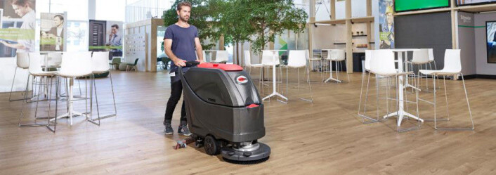 Kostnadseffektiv, standard gå-bak-gulvvasker med kjent teknologi, ifølge NOWAS. (Foto: Produsenten) Kostnadseffektiv, standard gå-bak-gulvvasker med kjent teknologi, ifølge NOWAS. (Foto: Produsenten)