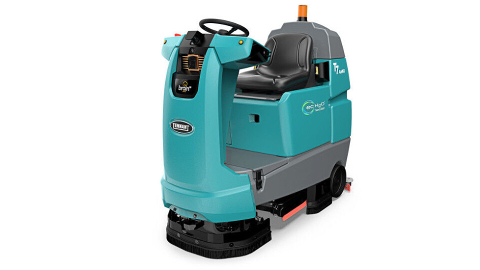 Roboten T7AMR kan også brukes som sittebil. Foto: Tennant Roboten T7AMR kan også brukes som sittebil. Foto: Tennant