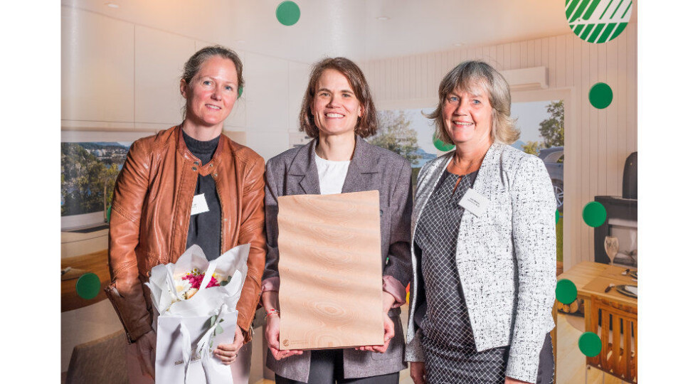 Lilleborg fikk prisen bl.a. for at de i utstrakt grad informerer om Svanemerket og miljømerking av produkter. Fra venstre kommersiell direktør Silje Tøge og forsknings- og utviklingsdirektør Margit Hegna i Lilleborg, sammen med direktør i Svanemerket, Anita Winsnes. (Foto: Jørgen S. Halvorsen) Lilleborg fikk prisen bl.a. for at de i utstrakt grad informerer om Svanemerket og miljømerking av produkter. Fra venstre kommersiell direktør Silje Tøge og forsknings- og utviklingsdirektør Margit Hegna i Lilleborg, sammen med direktør i Svanemerket, Anita Winsnes. (Foto: Jørgen S. Halvorsen)