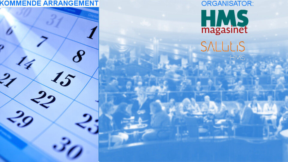 Treffpunkt HMS 2019 arrangeres på Kiel-ferja 24.-26. september. Treffpunkt HMS 2019 arrangeres på Kiel-ferja 24.-26. september.