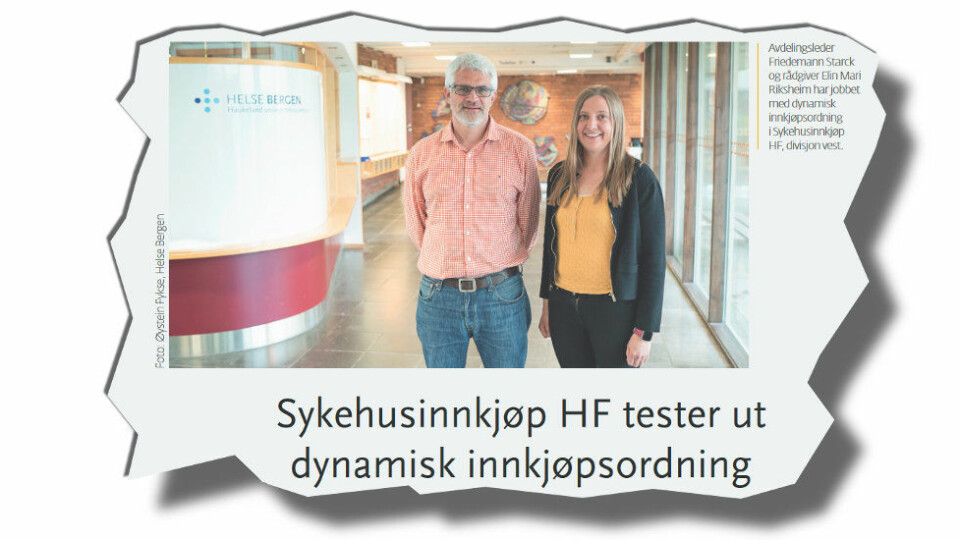 Faksimile fra Sykehus­innkjøp HF og Øystein Fykse, Helse Bergen.