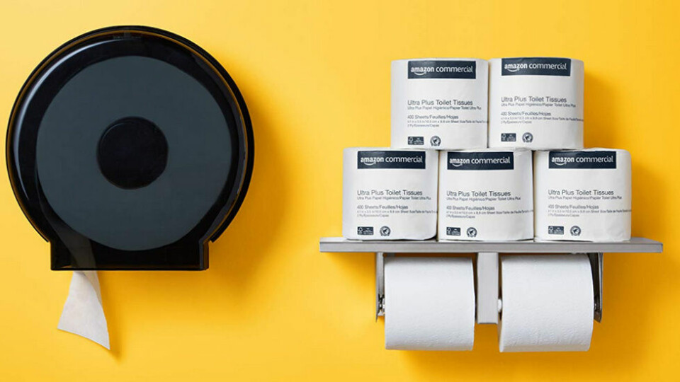 Nettbutikkens aller første vare­merke mot bedrifts­markedet heter AmazonCommercial og omfatter bl.a. toalett­papir. (Foto: Amazon)