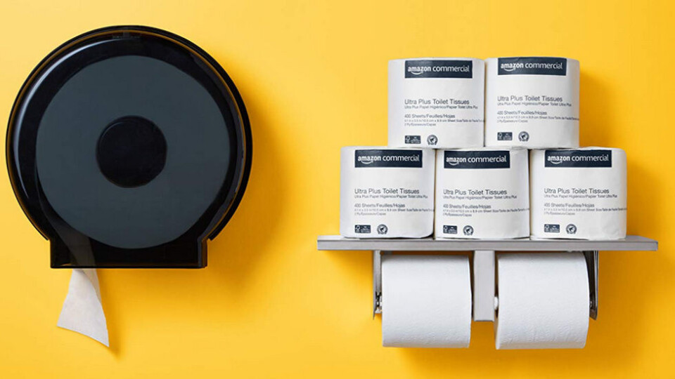 Nettbutikkens aller første varemerke mot bedriftsmarkedet heter AmazonCommercial og omfatter bl.a. toalettpapir. (Foto: Amazon) Nettbutikkens aller første varemerke mot bedriftsmarkedet heter AmazonCommercial og omfatter bl.a. toalettpapir. (Foto: Amazon)