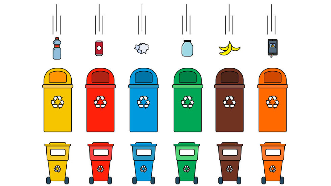 Noen av rådene er å bruke bilde, piktogram og tekst, samt egne fargekoder for ulike avfallstyper. (Illustrasjon: Colourbox) Noen av rådene er å bruke bilde, piktogram og tekst, samt egne fargekoder for ulike avfallstyper. (Illustrasjon: Colourbox)