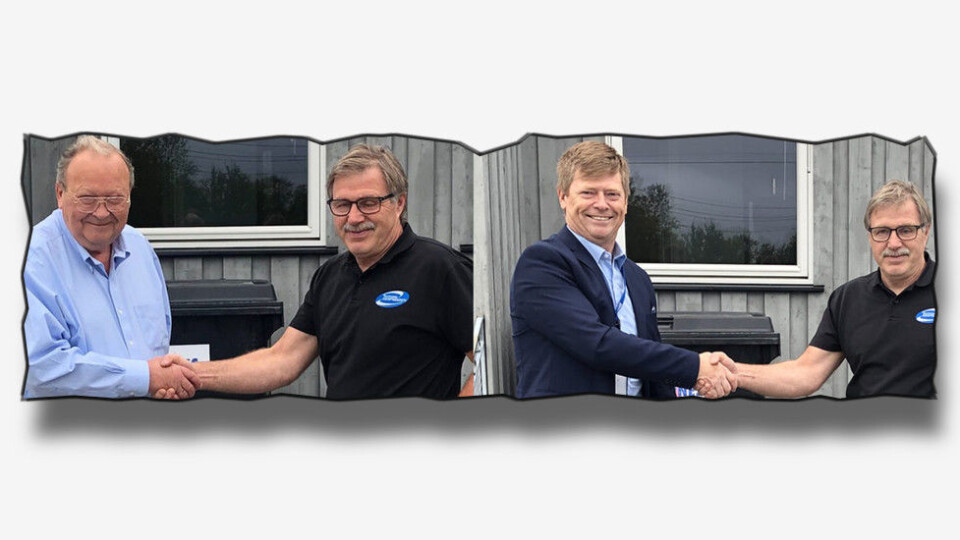Venstre bilde: Styreformann og eier av Elite Service Partner AS, Steinar Myklebust, og daglig leder i Renholds Ekspressen AS, Tor Malin. Høyre bilde: Adm.dir. i Elite, Roger Tveide, og Tor Malin. (Faksimile fra Elite Service Partner) Venstre bilde: Styreformann og eier av Elite Service Partner AS, Steinar Myklebust, og daglig leder i Renholds Ekspressen AS, Tor Malin. Høyre bilde: Adm.dir. i Elite, Roger Tveide, og Tor Malin. (Faksimile fra Elite Service Partner)