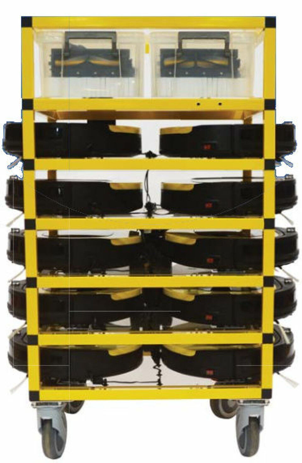 Transport­tralle for en klynge med 10 Abbee-roboter. (Foto: TPLC)