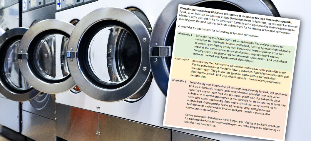 NVK har nå utgitt konkrete anbefalinger for håndtering av tøy med koronavirus. NVK har nå utgitt konkrete anbefalinger for håndtering av tøy med koronavirus.