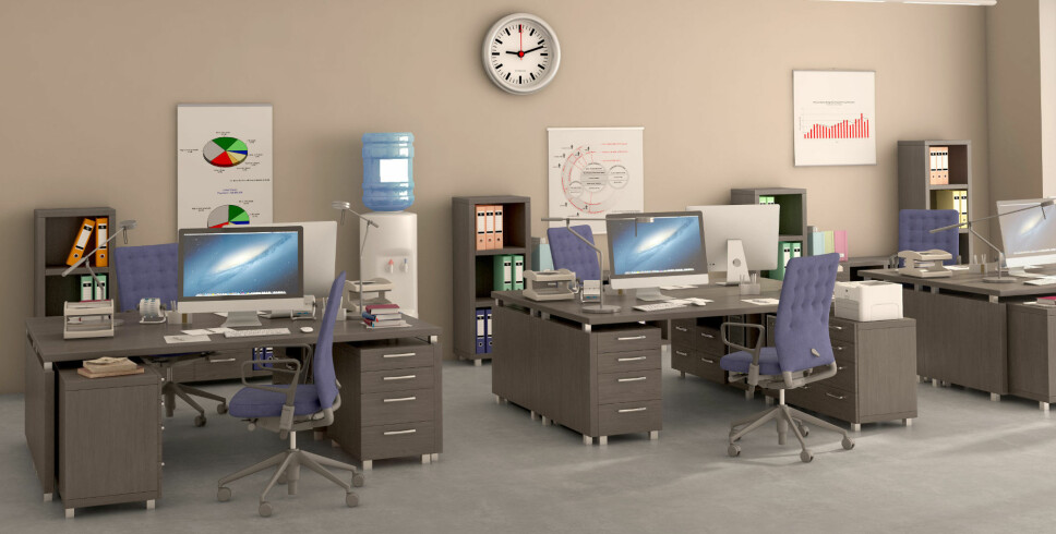 Et kontor uten faste plasser krever hyppigere renhold av arbeidsplassene.