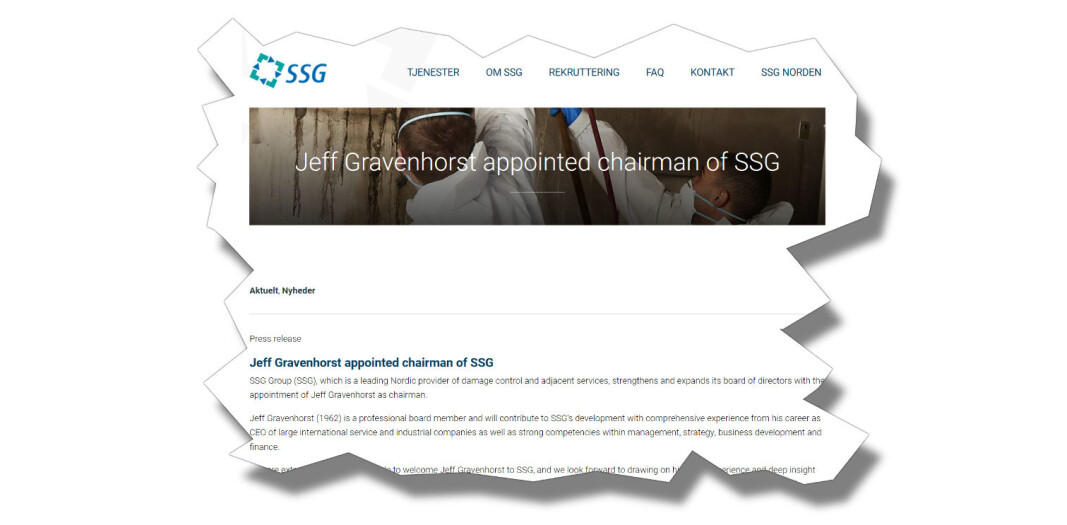 Gravenhorst har tidligere vært konsernsjef for ISS, og blir nå styreleder i SSG Group. Gravenhorst har tidligere vært konsernsjef for ISS, og blir nå styreleder i SSG Group.