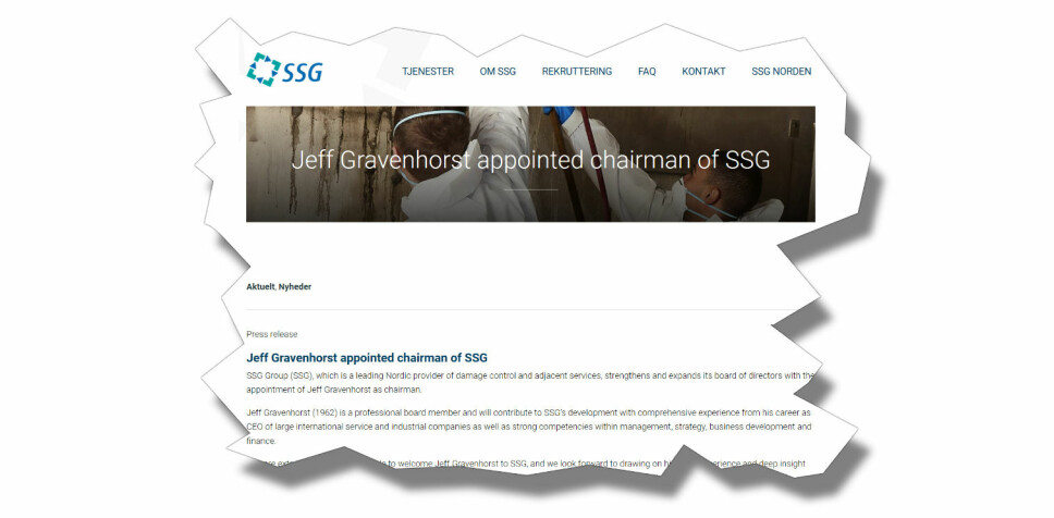 Gravenhorst har tidligere vært konsernsjef for ISS, og blir nå styreleder i SSG Group.