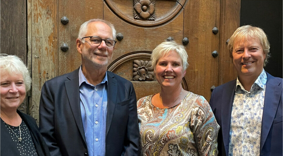 Fra venstre Unni Bjørge­sæther (Conluo), Tom Tollefsen (ISS), Marianne Knapstad (BB Service System) og Christian Fredrik Moe (2clean).