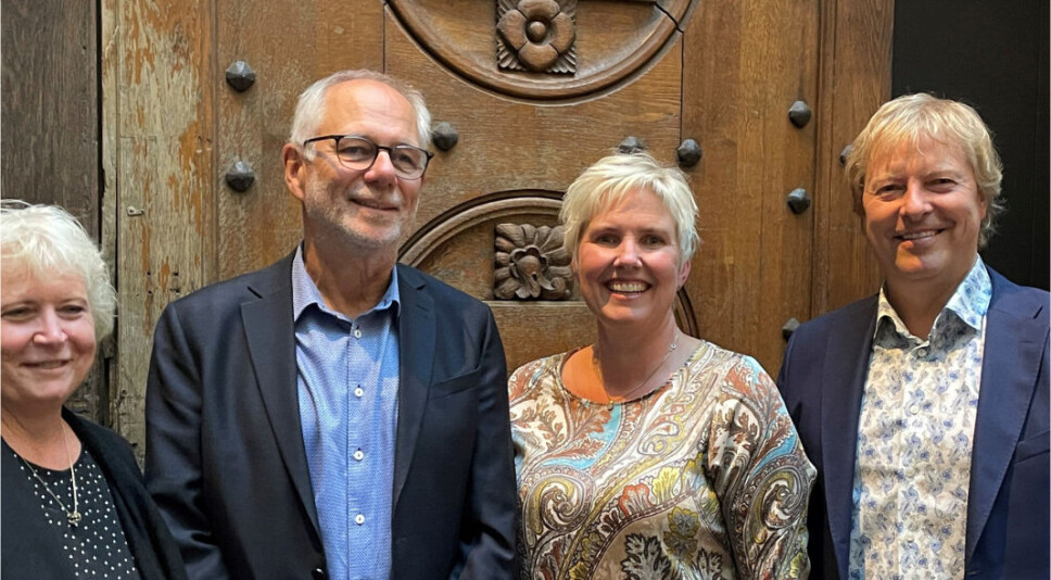 Fra venstre Unni Bjørgesæther (Conluo), Tom Tollefsen (ISS), Marianne Knapstad (BB Service System) og Christian Fredrik Moe (2clean). Fra venstre Unni Bjørgesæther (Conluo), Tom Tollefsen (ISS), Marianne Knapstad (BB Service System) og Christian Fredrik Moe (2clean).