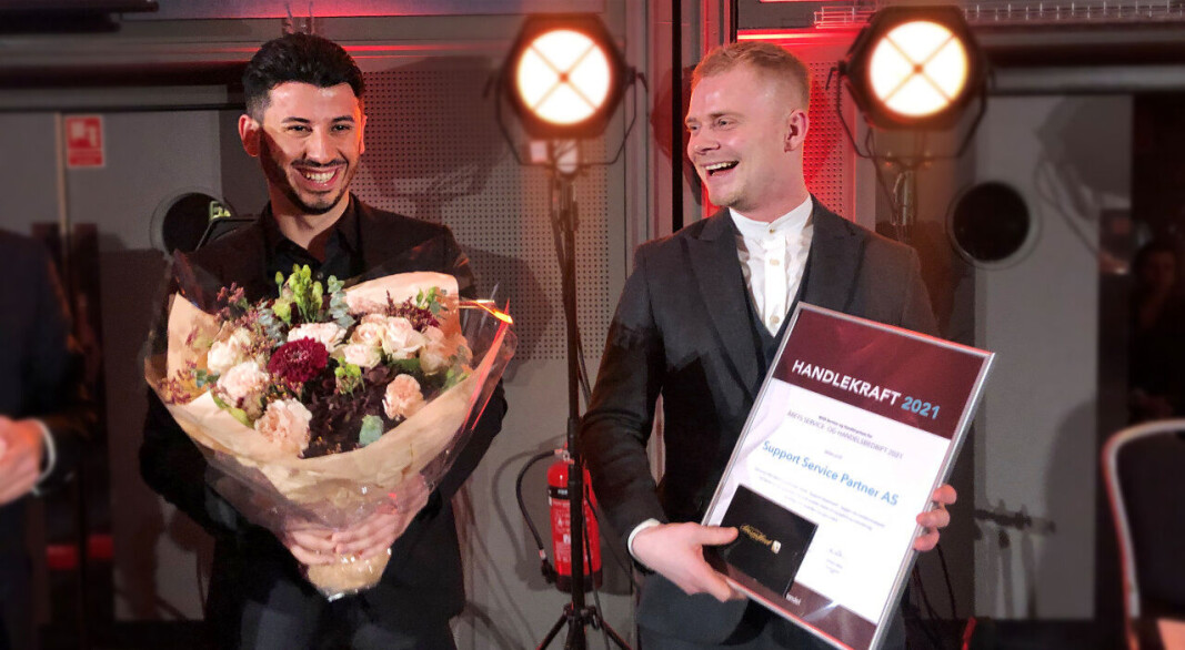 Ghazi Khder og Patrick Solrunarson er gründerne av Support Service Partner, som NHO Service og Handel nå har kårets til årets Service og handelsbedrift 2021. Ghazi Khder og Patrick Solrunarson er gründerne av Support Service Partner, som NHO Service og Handel nå har kårets til årets Service og handelsbedrift 2021.