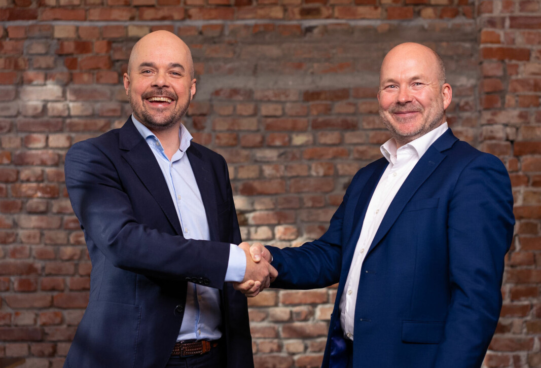 COO Stig A. Kristiansen fra Compass Group og utleiesjef Kenneth Olsen i Construction City inngår avtale. COO Stig A. Kristiansen fra Compass Group og utleiesjef Kenneth Olsen i Construction City inngår avtale.