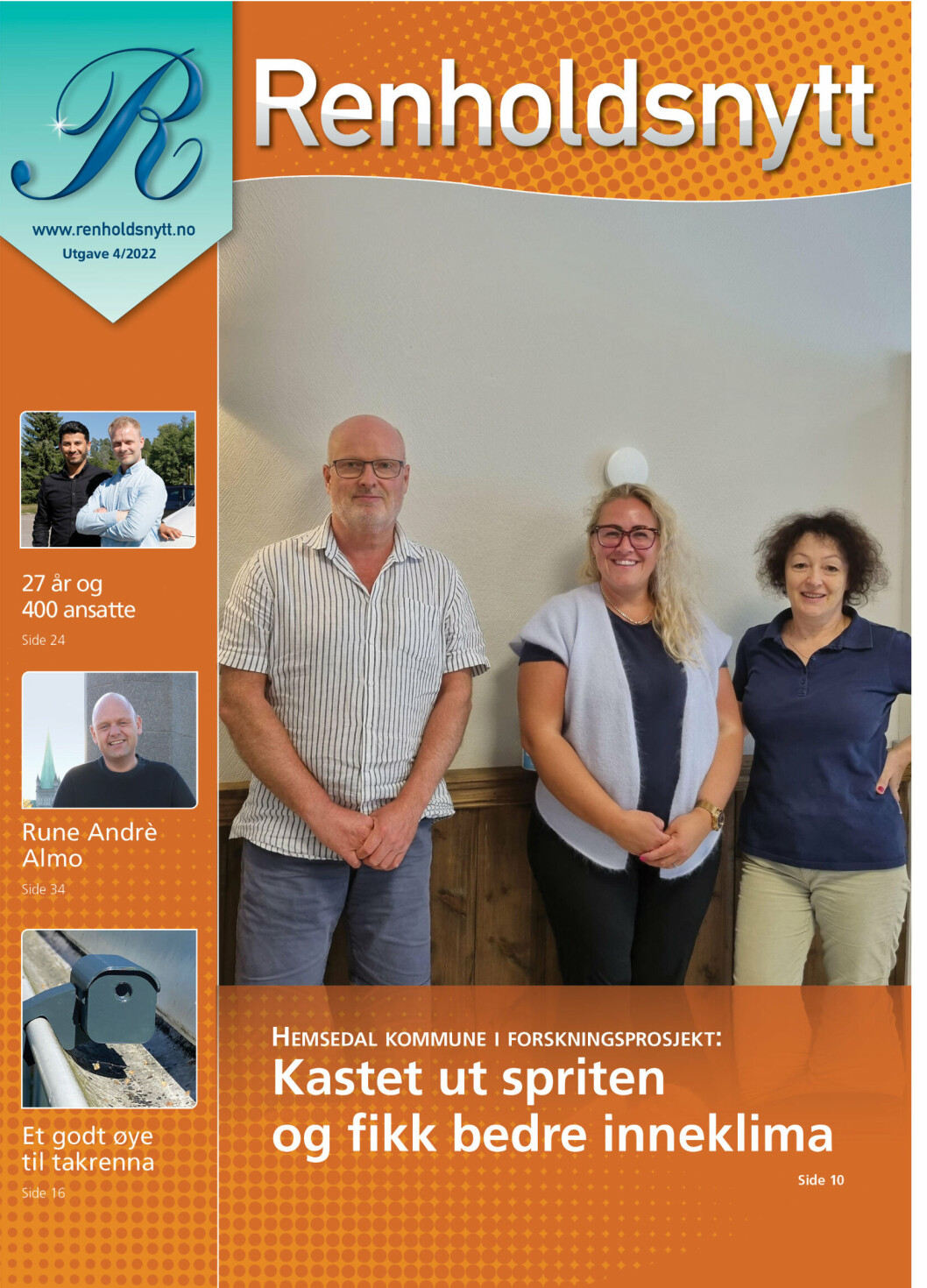 Forsiden til Renholdsnytt nr. 4/2022. Forsiden til Renholdsnytt nr. 4/2022.