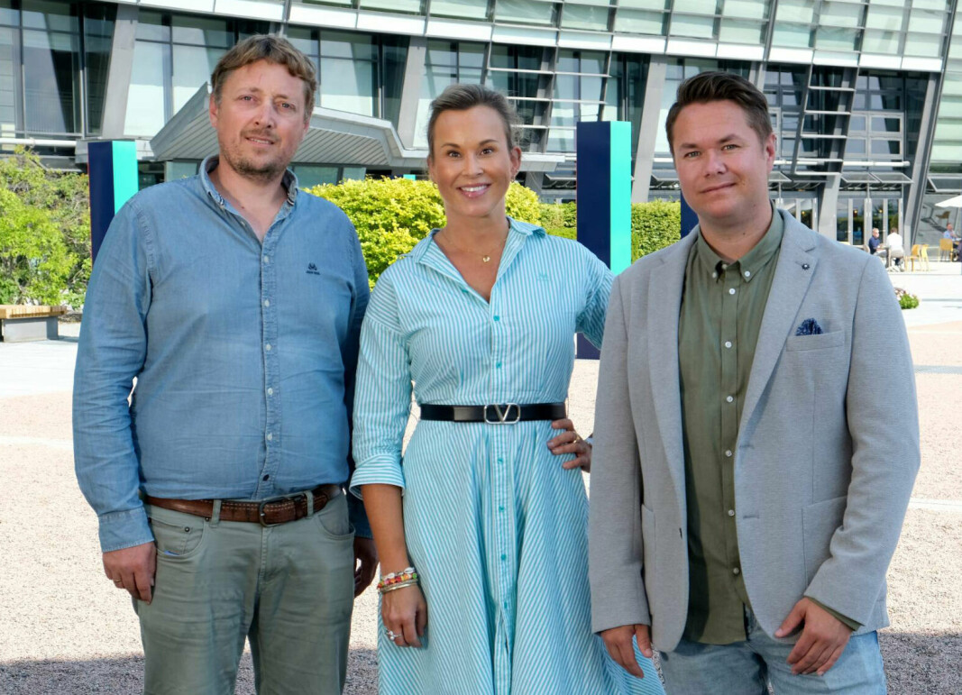 Magne Gabrielsen, Line Schrøder og Steffan Thorvaldsen i BLDNG.ai, et selskap som blant annet benyttet sensorikk for å kunne optimalisere Telenors kontorbygg.