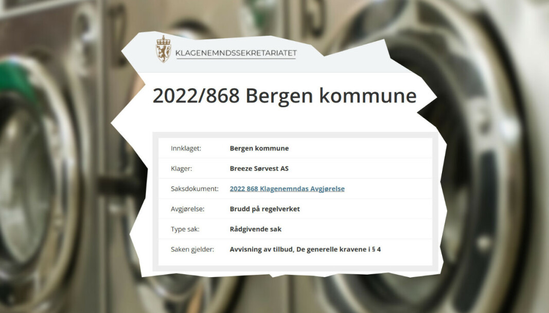 I følge KOFA utlyste Bergen kommune anbudskonkurranse med fort kort tid mellom tilbudsfrist og oppstart. I følge KOFA utlyste Bergen kommune anbudskonkurranse med fort kort tid mellom tilbudsfrist og oppstart.