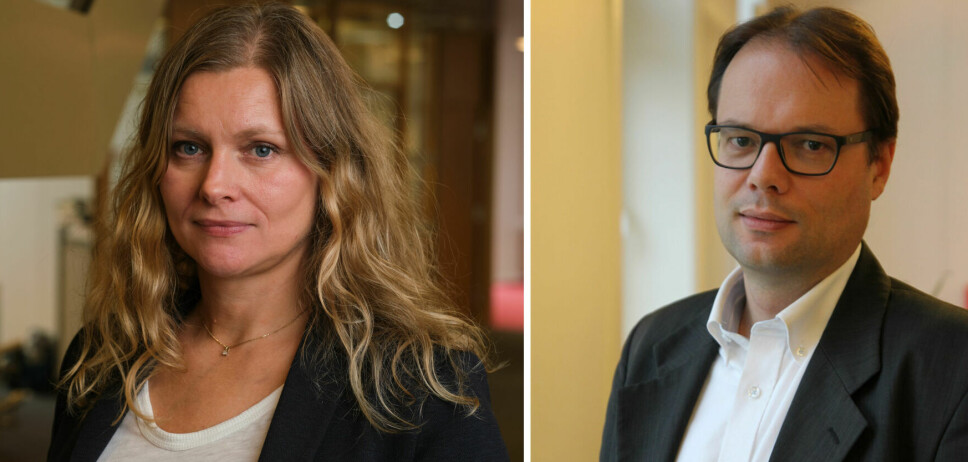 Katrine Amdam og jurist Tormod Sverre Johansen i Konkurranse­tilsynet.