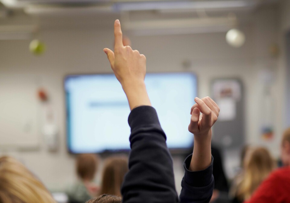 klasserom lærer hånd finger